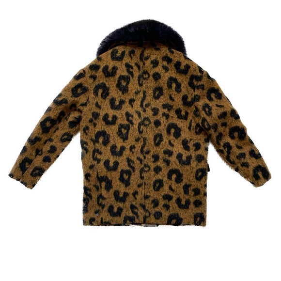 Unisex Scotch and Soda cheetah print pea coat - Picture 4 of 6